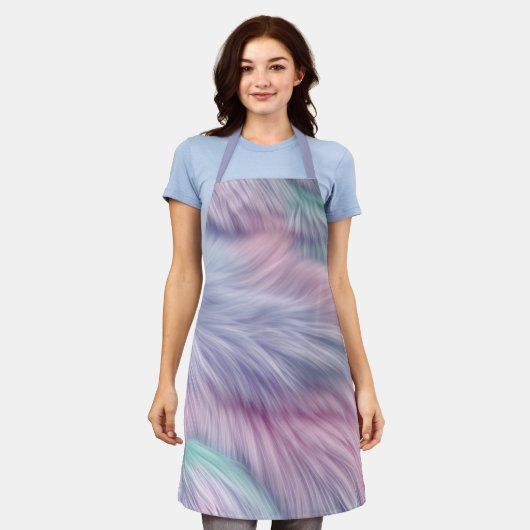 Pastel Rainbow Fur Schürze (Getragen)