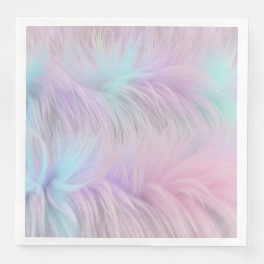 Pastel Rainbow Fur Serviette (Vorderseite)