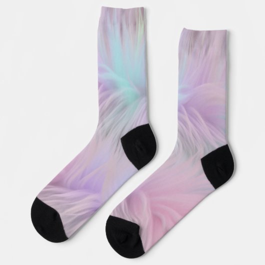 Pastel Rainbow Fur Socken (Linkes Detail)