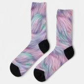 Pastel Rainbow Fur Socken (Linkes Detail)