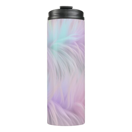 Pastel Rainbow Fur Thermosbecher (Vorderseite)