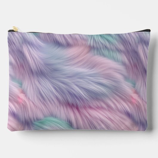Pastel Rainbow Fur Zubehörtasche (Vorderseite)