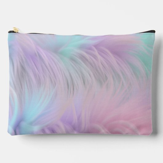 Pastel Rainbow Fur Zubehörtasche (Vorderseite)