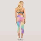 Pastel Rainbow Galaxy Capri Leggings (Rückseite)