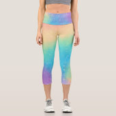 Pastel Rainbow Galaxy Capri Leggings (Vorderseite)