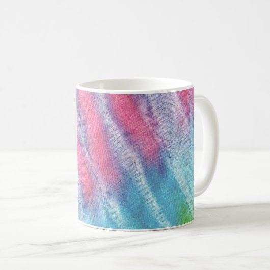 Pastel Rainbow Gefärbte Krawatte Groovy Personalis Kaffeetasse (VorderseiteRechts)