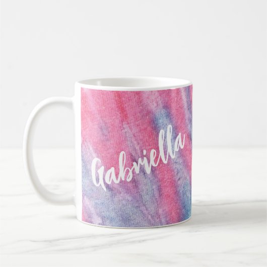 Pastel Rainbow Gefärbte Krawatte Groovy Personalis Kaffeetasse (Links)