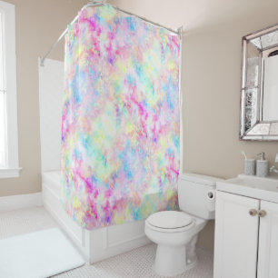 Pastel Rainbow Gefärbte Krawatte Wasserfarbe Duschvorhang