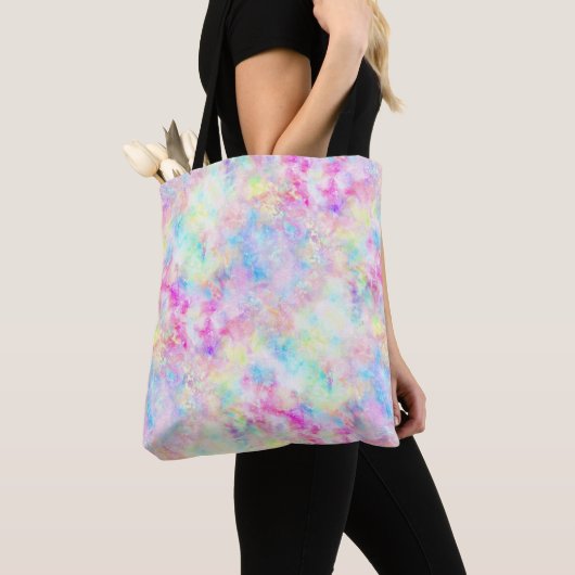 Pastel Rainbow Gefärbte Krawatte Wasserfarbe Tasche (Von Nahem)