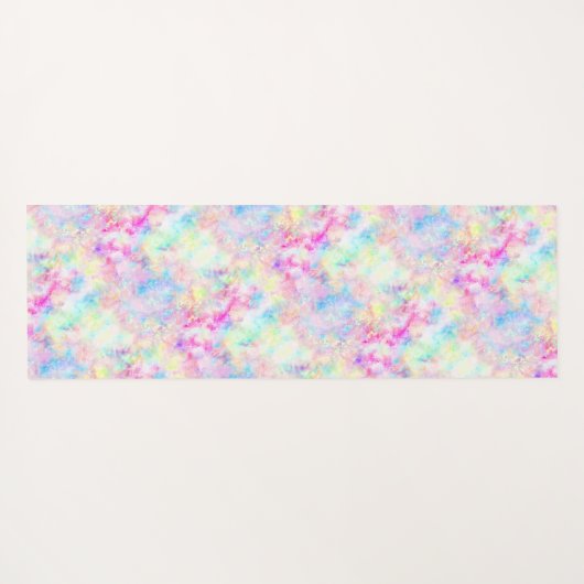 Pastel Rainbow Gefärbte Krawatte Wasserfarbe Yogamatte (Rückseite (Horizontal))