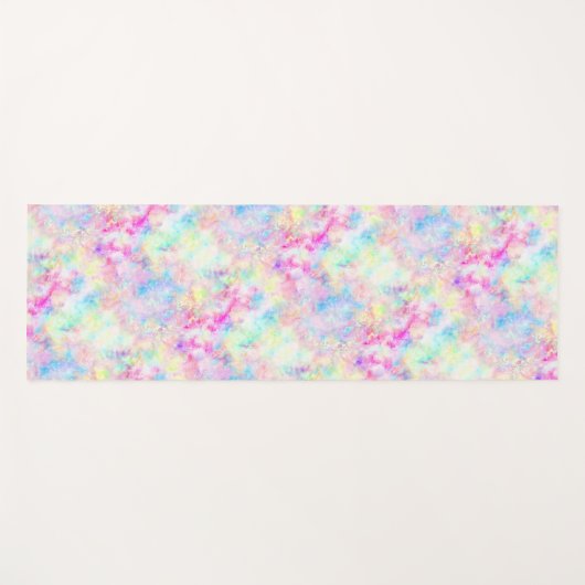 Pastel Rainbow Gefärbte Krawatte Wasserfarbe Yogamatte (Vorderseite (Horizontal))