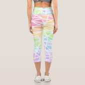 Pastel Rainbow Geometric Capri Leggings (Rückseite)