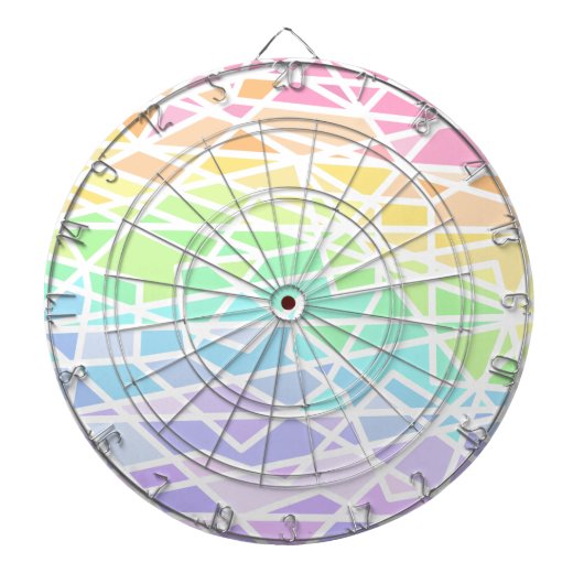 Pastel Rainbow Geometric Dartboard Dartscheibe (vorne)
