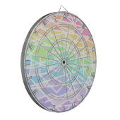 Pastel Rainbow Geometric Dartboard Dartscheibe (Vorderseite Links)