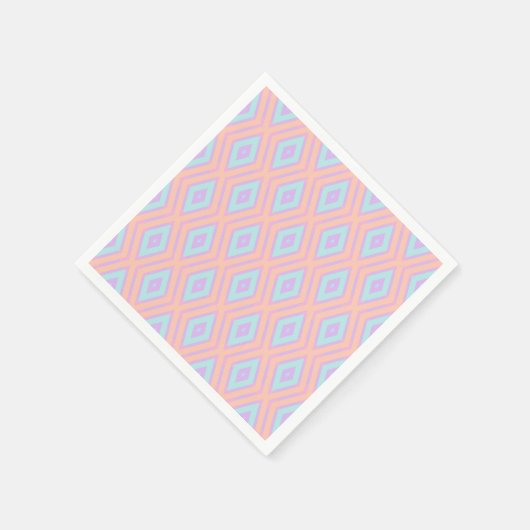 Pastel Rainbow Geometric Diamond Grid Decoupage Serviette (Ecke)