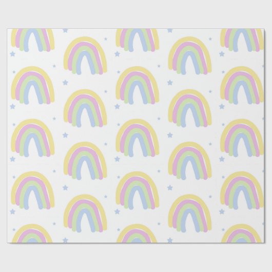 Pastel Rainbow Geschenkpapier (Flach)