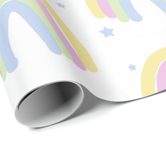 Pastel Rainbow Geschenkpapier (Rolleneckpunkt)