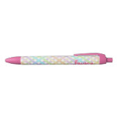Pastel Rainbow Gingham Kariert Kugelschreiber (Oberseite)
