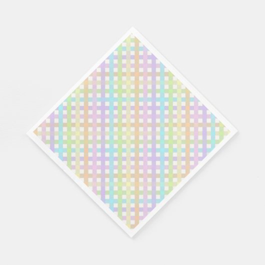 Pastel Rainbow Gingham Kariert Serviette (Ecke)
