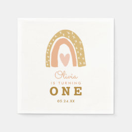 Pastel Rainbow Girl 1. Geburtstag Party Serviette
