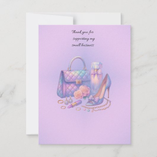 Pastel Rainbow Glam Boutique Thank You Card Dankeskarte (Vorderseite)