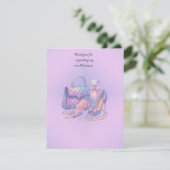Pastel Rainbow Glam Boutique Thank You Card Dankeskarte (Stehend Vorderseite)