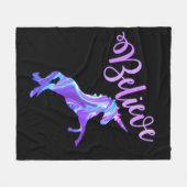 Pastel Rainbow Glauben Unicorn Fleecedecke (Vorderseite (Horizontal))