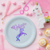 Pastel Rainbow Glauben Unicorn Pappteller (Party)