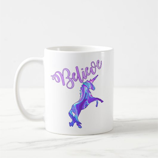 Pastel Rainbow glaubt an Einhörner Kaffeetasse (Links)