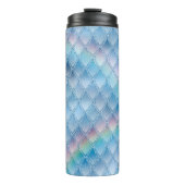 Pastel Rainbow Glitzer Dragon Scale Muster Thermosbecher (Vorderseite)