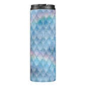 Pastel Rainbow Glitzer Dragon Scale Muster Thermosbecher (Rückseite)