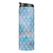 Pastel Rainbow Glitzer Dragon Scale Muster Thermosbecher (Nach rechts gedreht)