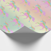Pastel Rainbow Glitzer Einhornverpackungspapier Geschenkpapier (Ecke)