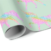 Pastel Rainbow Glitzer Einhornverpackungspapier Geschenkpapier (Rolleneckpunkt)
