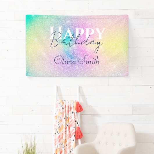 Pastel Rainbow Glitzer Gradient Banner (Insitu)
