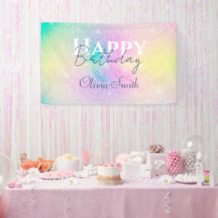 Pastel Rainbow Glitzer Gradient Banner