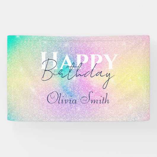 Pastel Rainbow Glitzer Gradient Banner (Horizontal)