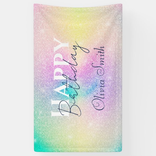 Pastel Rainbow Glitzer Gradient Banner (Vertikal)