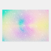 Pastel Rainbow Glitzer Gradient Geschenkpapier Set (Vorderseite 3)