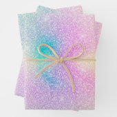 Pastel Rainbow Glitzer Gradient Geschenkpapier Set (Beispiel)