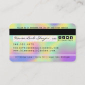 Pastel Rainbow Glitzer Luxus Credit Style Business Visitenkarte (Rückseite)