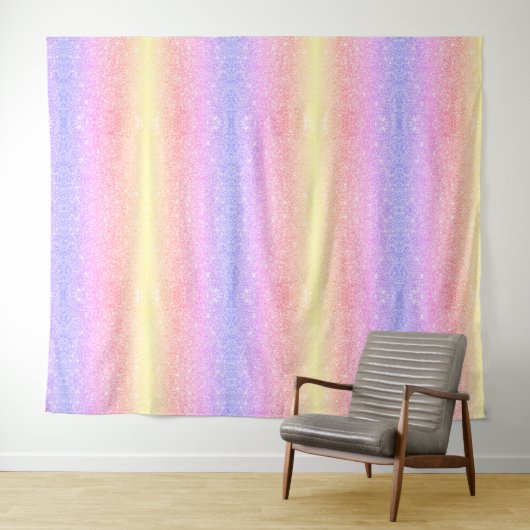 Pastel Rainbow Glitzer Wandteppich (Beispiel (Horizontal))