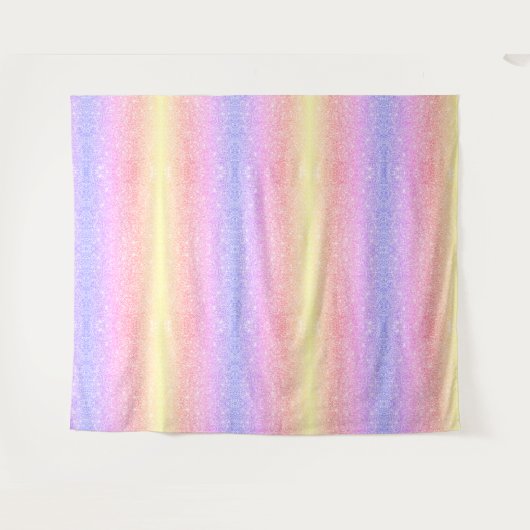 Pastel Rainbow Glitzer Wandteppich (Vorderseite (Horizontal))