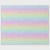 Pastel Rainbow Glitzern Muster Geschenkpapier (Flach)