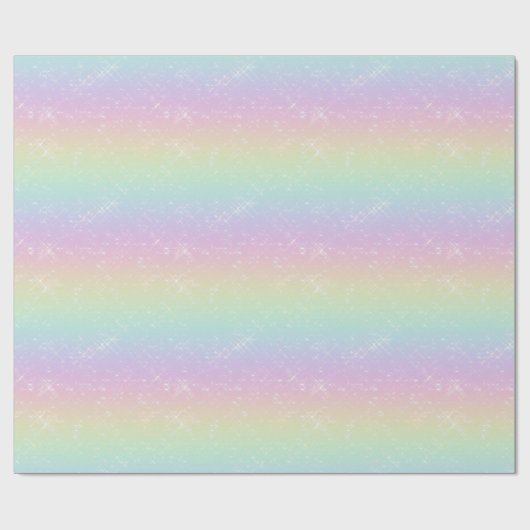 Pastel Rainbow Glitzern Muster Geschenkpapier (Flach)