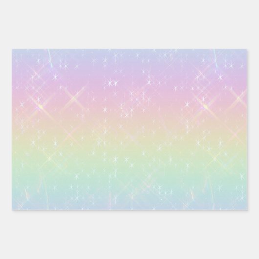Pastel Rainbow Glitzern Muster Geschenkpapier Set (Vorderseite 2)