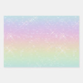 Pastel Rainbow Glitzern Muster Geschenkpapier Set (Vorderseite)