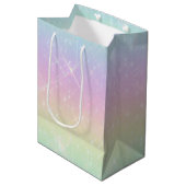 Pastel Rainbow Glitzern Muster Mittlere Geschenktüte (Vorderseite Schrägansicht)