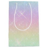 Pastel Rainbow Glitzern Muster Mittlere Geschenktüte (Vorderseite)