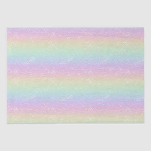 Pastel Rainbow Glitzern Muster Seidenpapier (Vorderseite)